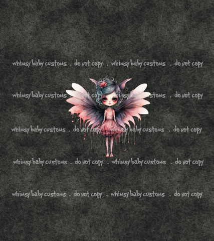 Child Panel Halloween Spooky Girl with Wings (Pink)