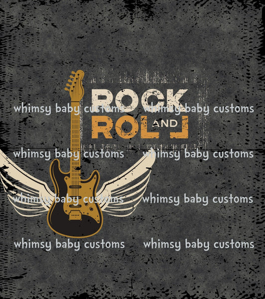 379 Child Panel Rock and Roll Guitar on Grunge Black