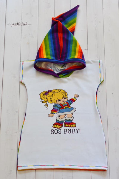 544 Bright Rainbow Girl 80's  Baby Child Panel