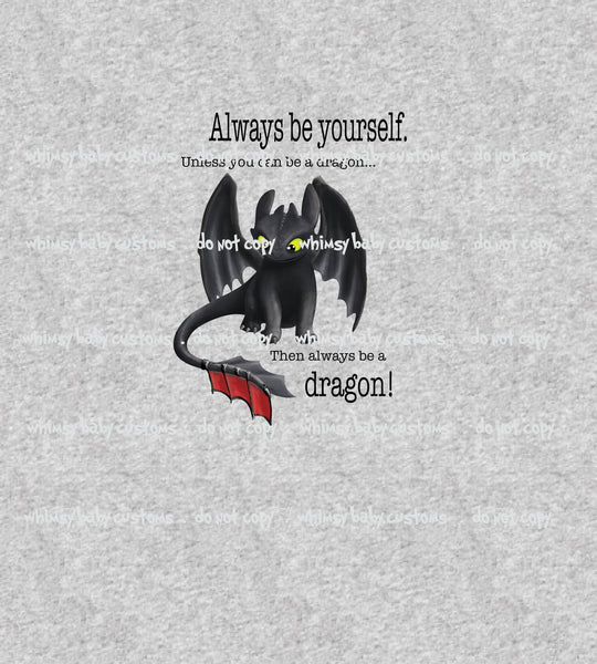 C032H Child Panel Dragon Tooth Always be Yourself on Heather Grey (HHTYD)