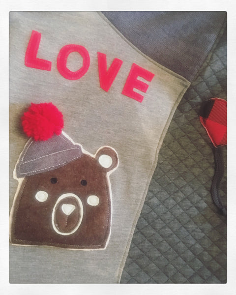 Valentine Love Bear Applique Tutorial Only