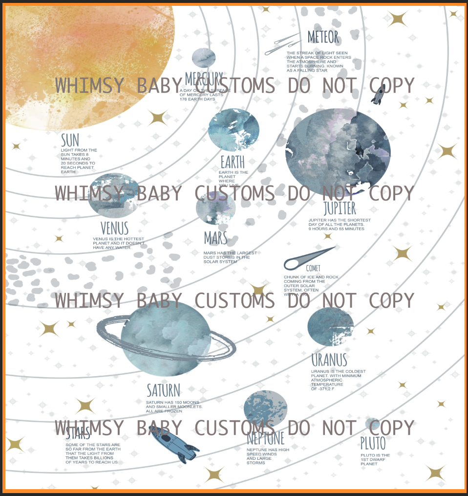 887 Child Panel Full Solar System (Watercolour)