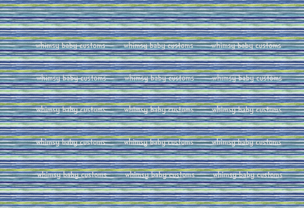 Fabric Blue and Green Watercolor Stripes