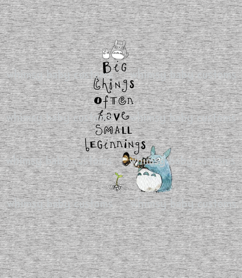 C075H Totoro Big Things Often Have Small Beginnings Child Panel on Heather Grey
