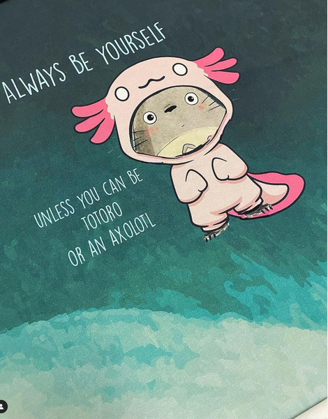 Panel Always Be Yourself Axolotl Pink
