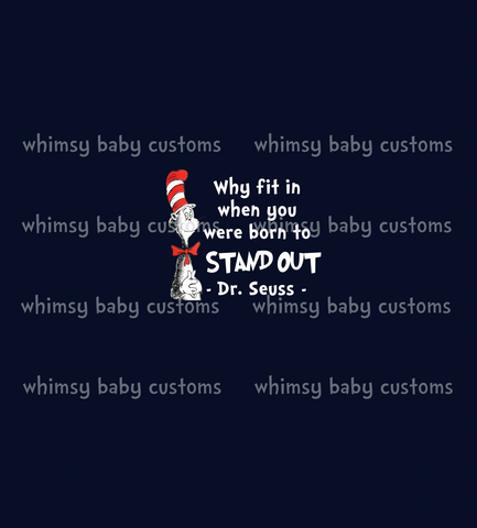 C068N Child Panel Dr. S Why Fit In When Your Were Born to Stand Out on Navy
