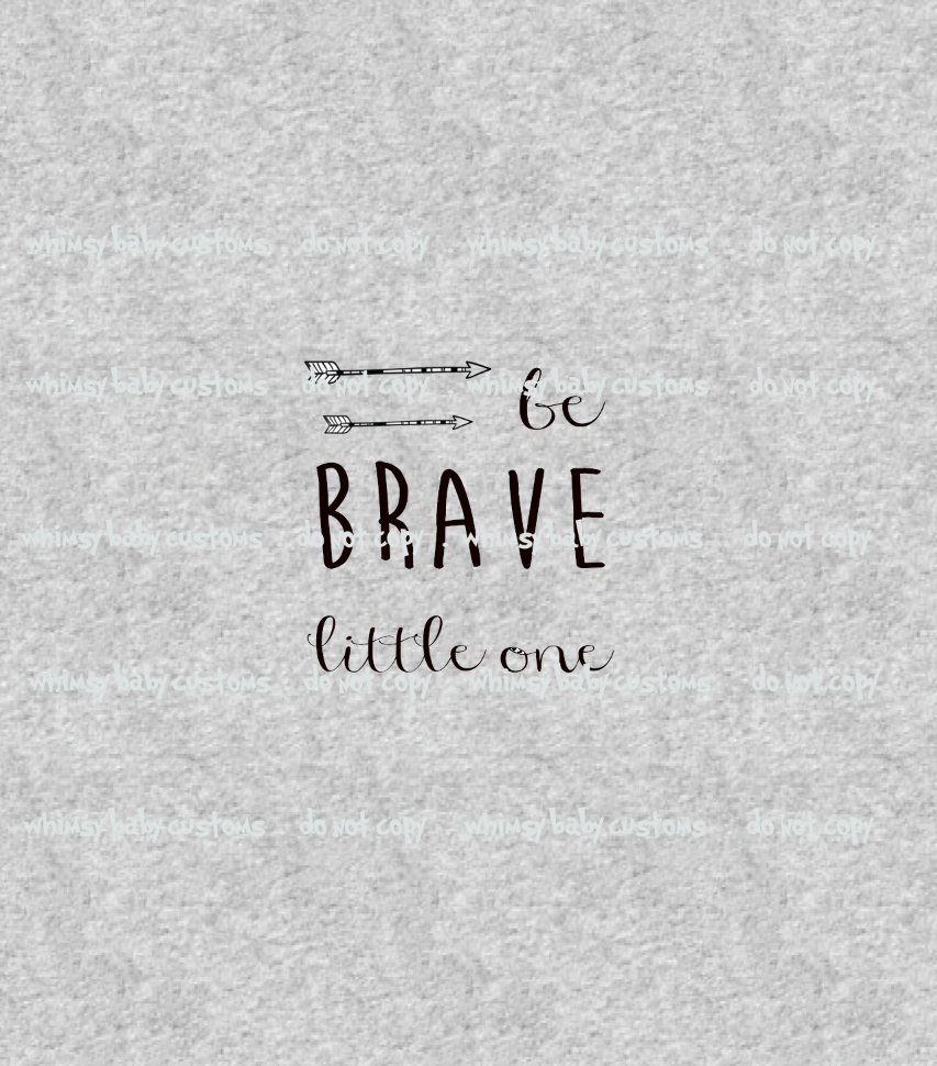 334H Be Brave Little One (Two Arrows) Child Panel (on HEATHER GREY)