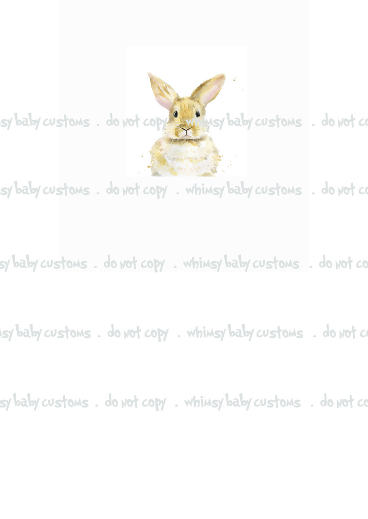 A1109 Watercolour Bunny Rabbit Adult/Romper Panel