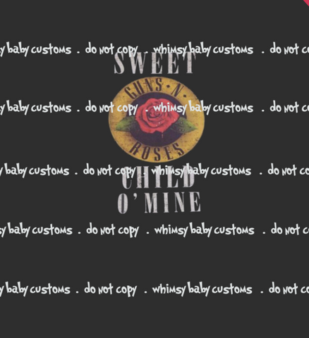 A1087 Guns and Roses Sweet Child of Mine Adult/Romper Panel